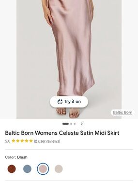 Baltic Born Satin Slip Midi Skirt - Blush Pink